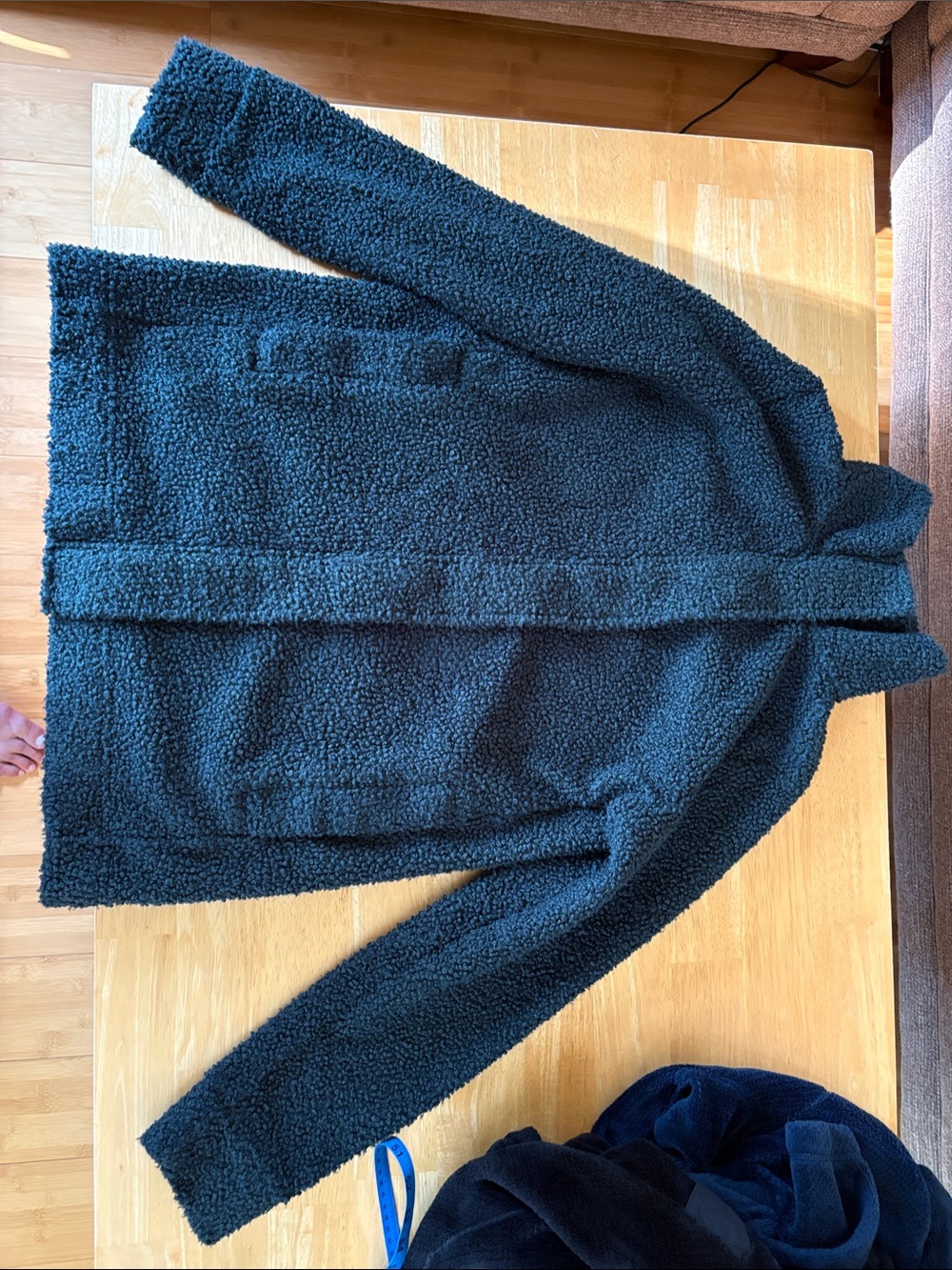 Lands' End Women's small tall boucle Sherpa Coat deep cool evergreen color